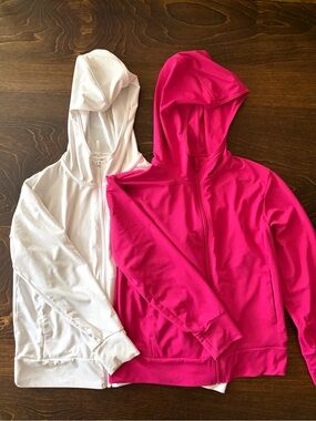 Uniqlo Kids White and Hot Pink Zip Hoodie Set